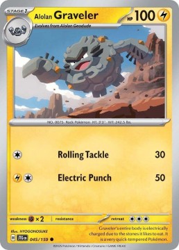 Alolan Graveler REVERSE HOLO #45 - Pokemon Journey Together 