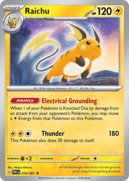Raichu HOLO #19 - Pokemon Paldean Fates