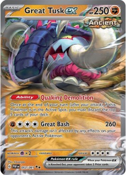 Great Tusk EX #53 - Pokemon Paldean Fates