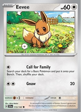 Eevee REVERSE HOLO #113 - Pokemon Stellar Crown 