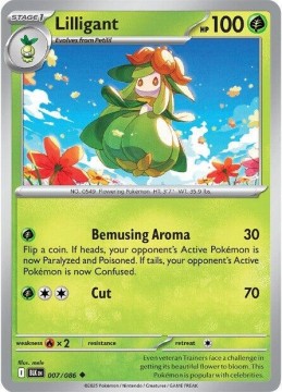 Lilligant REVERSE HOLO #7 - Pokemon Black Bolt 