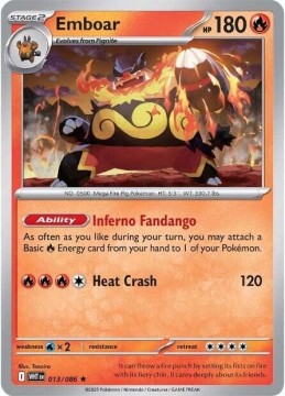 Emboar REVERSE HOLO #13 - Pokemon White Flare