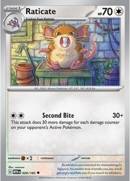 Raticate #20 - Pokemon Scarlet & Violet 151