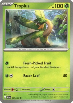 Tropius REVERSE HOLO #7 - Pokemon Scarlet & Violet