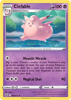 Clefable REVERSE HOLO #54 - Pokemon Brilliant Stars