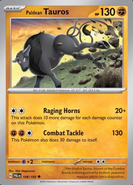 Paldean Tauros #108 - Pokemon Paldea Evolved