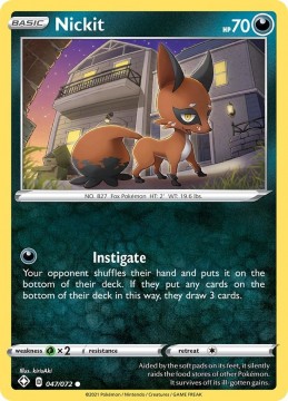 Nickit REVERSE HOLO #47 - Pokemon Shining Fates