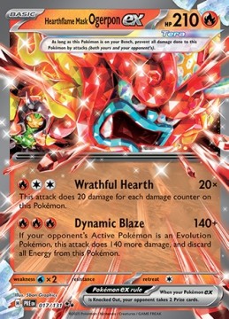 Hearthflame Mask Ogerpon EX #17 - Pokemon Prismatic Evolutions 