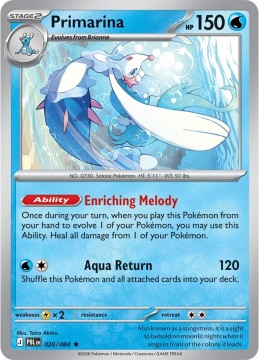 Primarina REVERSE HOLO #20 - Pokemon Pitch Black