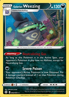 Galarian Weezing HOLO #42 - Pokemon Shining Fates