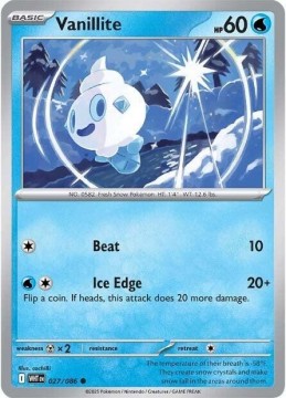 Vanillite POKEBALL HOLO #27 - Pokemon White Flare