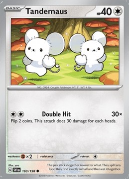 Tandemaus REVERSE HOLO #160 - Pokemon Scarlet & Violet