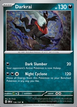 Darkrai REVERSE HOLO #136 - Pokemon Obsidian Flames