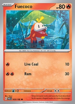 Fuecoco REVERSE HOLO #23 - Pokemon Paradox Rift 