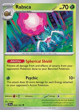 Rabsca REVERSE HOLO #24 - Pokemon Temporal Forces