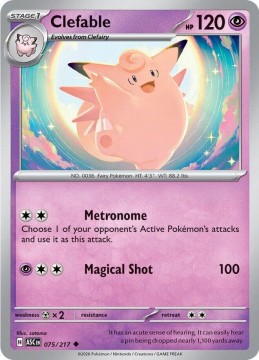Clefable ENERGY PATTERN #75 - Pokemon Ascended Heroes