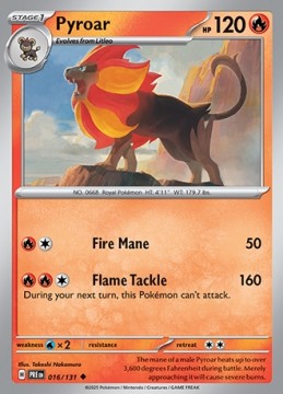 Pyroar #16 - Pokemon Prismatic Evolutions
