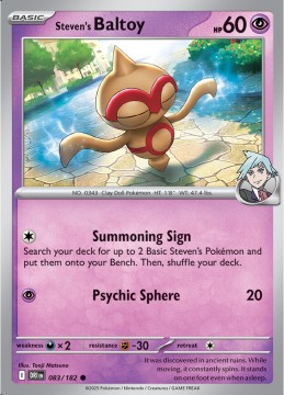 Steven's Baltoy #83 - Pokemon Destined Rivals