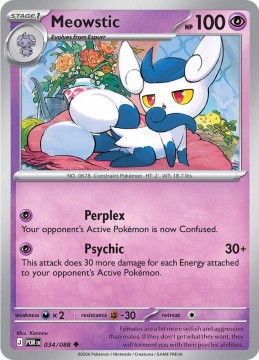 Meowstic REVERSE HOLO #34 - Pokemon Perfect Order 