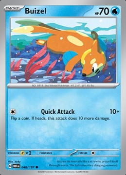 Buizel REVERSE HOLO #48 - Pokemon Obsidian Flames