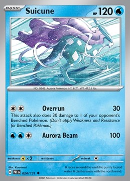 Suicune REVERSE HOLO #24 - Pokemon Prismatic Evolutions