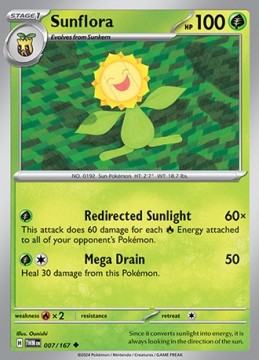 Sunflora REVERSE HOLO #7 - Pokemon Twilight Masquerade