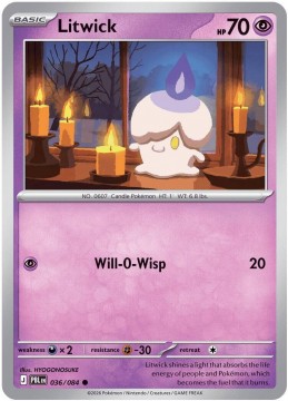 Litwick REVERSE HOLO #36 - Pokemon Pitch Black 