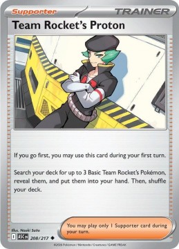 Team Rocket's Proton REVERSE HOLO #208 - Pokemon Ascended Heroes 