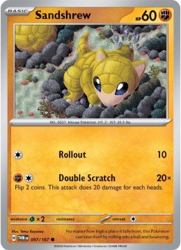Sandshrew REVERSE HOLO #97 - Pokemon Twilight Masquerade