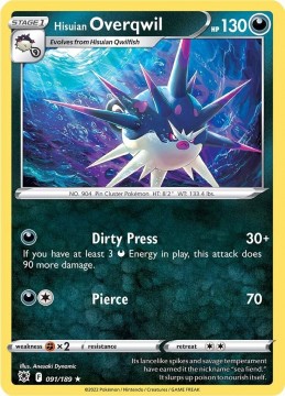 Hisuian Overqwil REVERSE HOLO #91 - Pokemon Astral Radiance