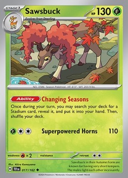 Sawsbuck REVERSE HOLO #17 Pokemon Temporal Forces