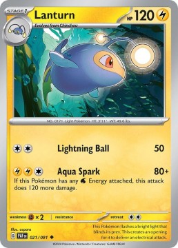 Lanturn REVERSE HOLO #21 - Pokemon Paldean Fates