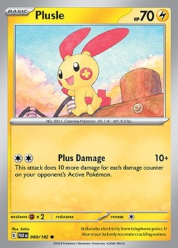 Plusle REVERSE HOLO #60 - Pokemon Paradox Rift