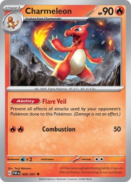 Charmeleon REVERSE HOLO #8 - Pokemon Paldean Fates