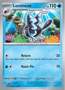 Lumineon REVERSE HOLO #36 - Pokemon Stellar Crown