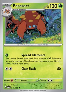 Parasect #47 - Pokemon Scarlet & Violet 151