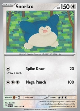Snorlax REVERSE HOLO #144 - Pokemon Surging Sparks