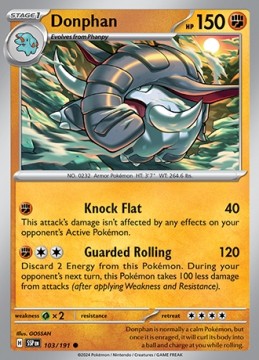 Donphan REVERSE HOLO #103 - Pokemon Surging Sparks