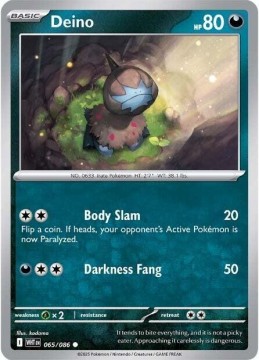 Deino REVERSE HOLO #65 - Pokemon White Flare 