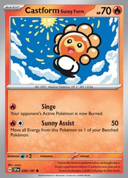 Castform Sunny Form REVERSE HOLO #20 - Pokemon Surging Sparks