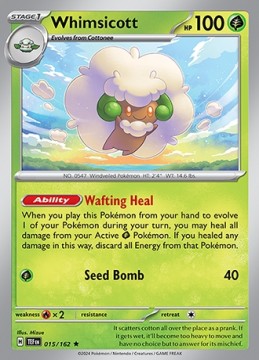 Whimsicott REVERSE HOLO #15 - Pokemon Temporal Forces