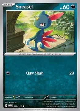 Sneasel #61 - Pokemon Prismatic Evolutions
