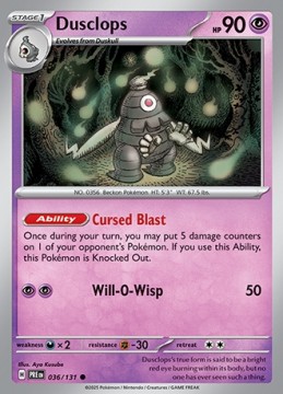 Dusclops MASTERBALL #36 - Pokemon Prismatic Evolutions