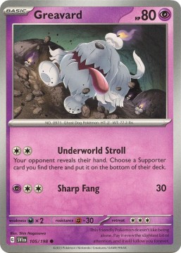 Greavard REVERSE HOLO #105 - Pokemon Scarlet & Violet