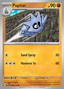 Pupitar #48 - Pokemon Prismatic Evolutions