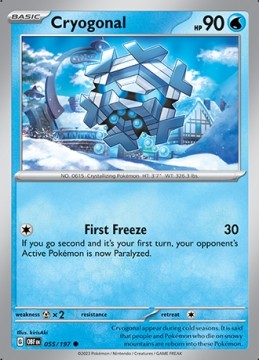 Cryogonal REVERSE HOLO #55 - Pokemon Obsidian Flames