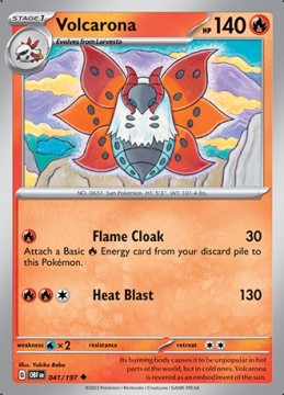 Volcarona REVERSE HOLO #41 - Pokemon Obsidian Flames