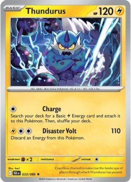 Thundurus REVERSE HOLO #33 - Pokemon Black Bolt