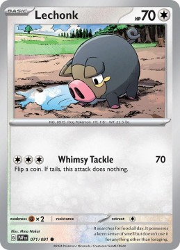 Lechonk REVERSE HOLO #71 - Pokemon Paldean Fates