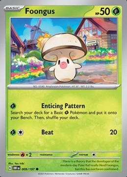 Foongus REVERSE HOLO #9 - Pokemon Obsidian Flames
